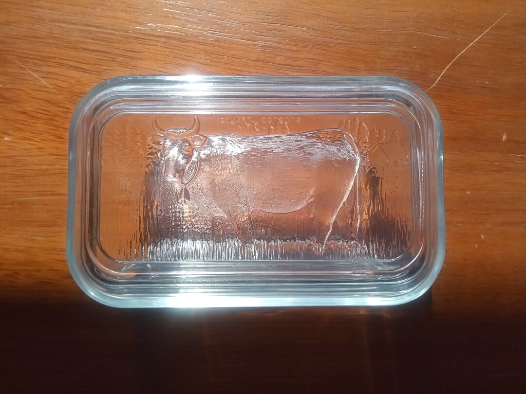 Vintage Glass Butter Dish Etsy