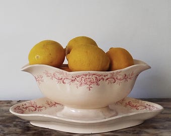 Antique French Saucier, Longchamp Terre de Fer, 1900s