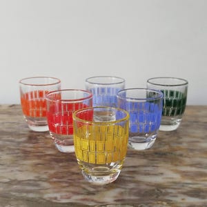 Vintage Shot Glasses, Made in Italy, Set of 6