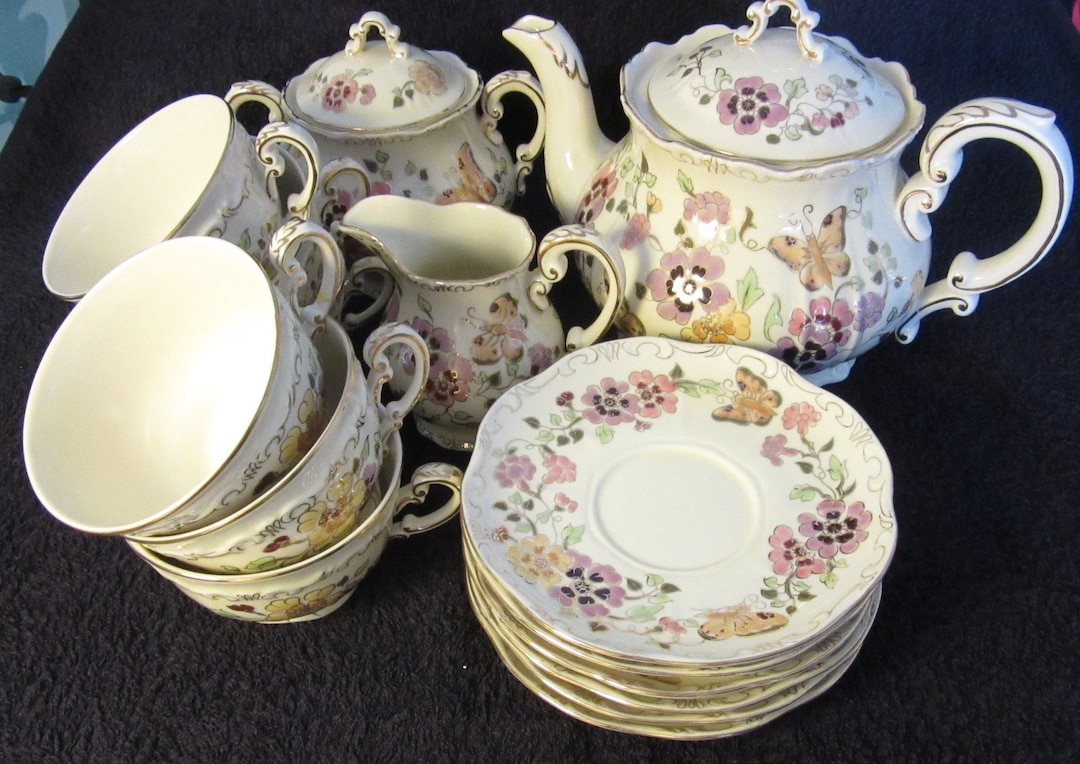 Vintage Zsolnay Tea Set Etsy