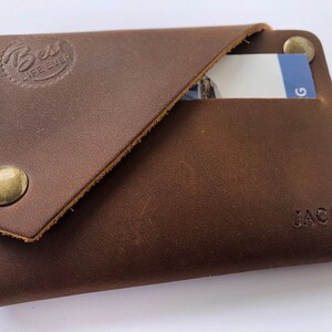 JW Contact Card Holder - Genuine Leather - Best Life Ever - Hand Stamped - Personalized