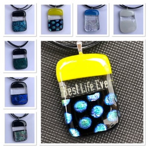 JW Baptism/Publisher/Pioneer Necklace - Kiln fired fused glass, etched with “Best Life Ever”