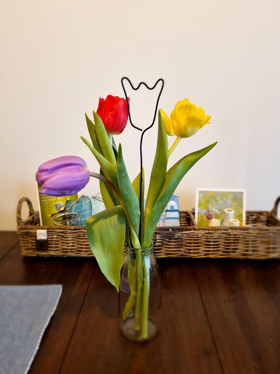Wire Tulip Flower Stud One Line Art Tulip Home Decoration Etsy
