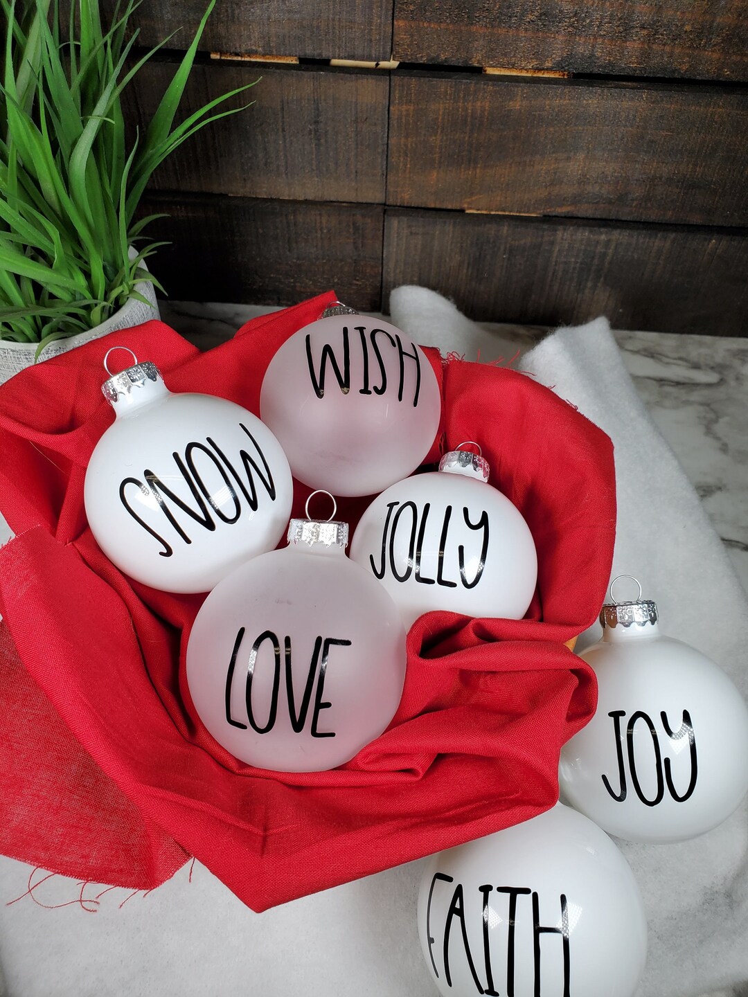 DIY Ornament Decal Christmas Word Ornaments Christmas Etsy