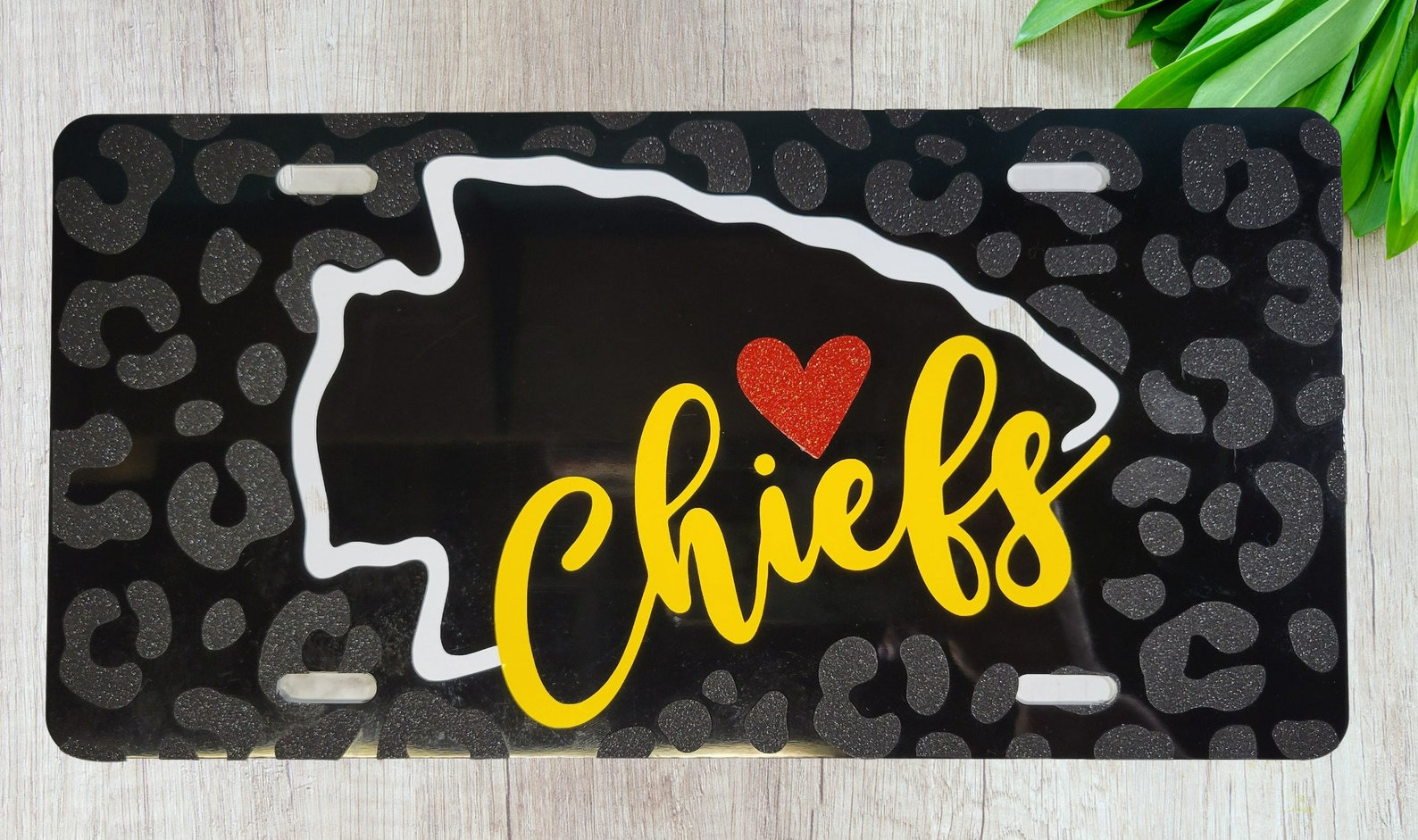 KC CHIEFS License Plate Custom Chiefs License Plate front Etsy