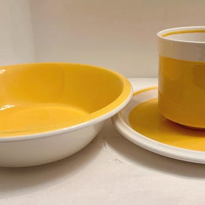 Vintage Mikasa Accent sun yellow dishes set of 4