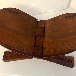 Vintage Handmade Carved wood book holder