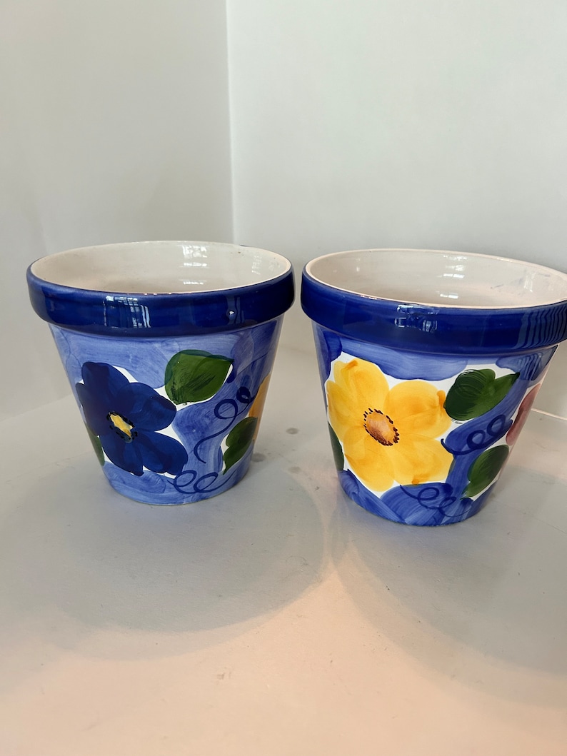 Painted flower pots image 1