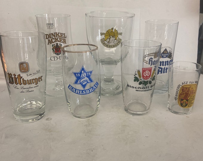 Collection of Vintage German Beer Glasses Etsy