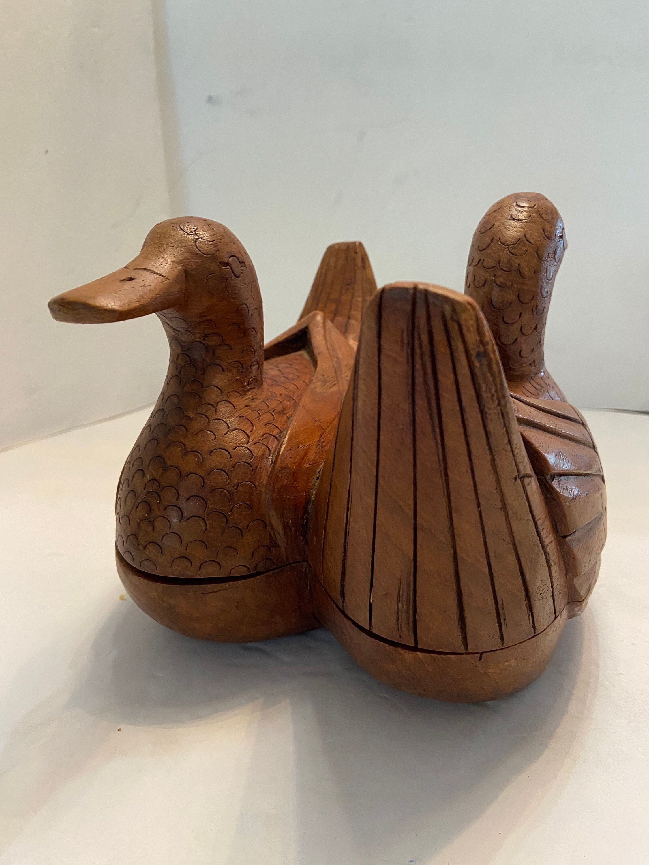 Carved Wooden Duck Box Etsy