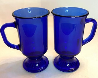 Vintage 7 Piece Pyrex Anchor Hocking Cobalt Blue Glass Baking Set