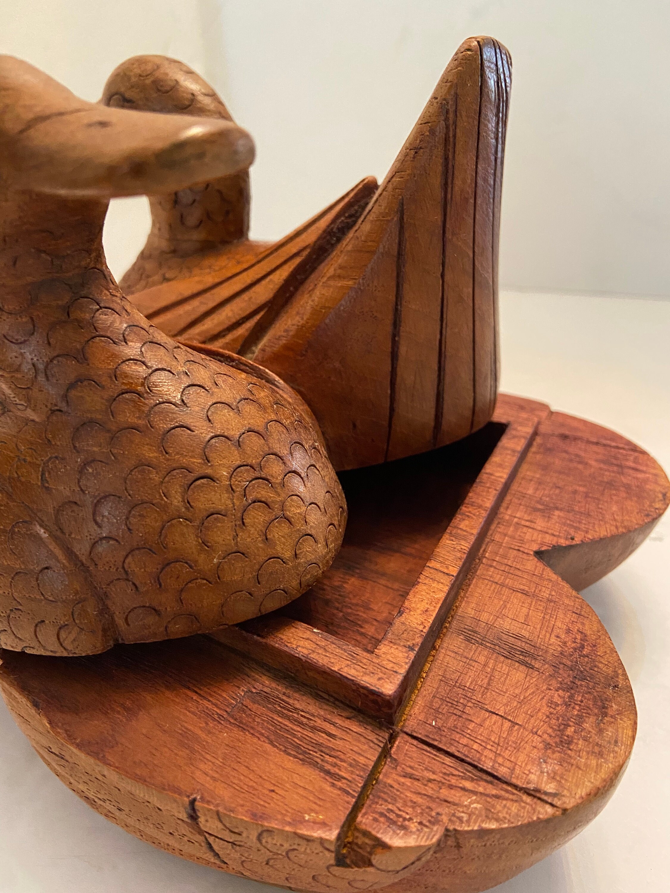 Carved Wooden Duck Box Etsy