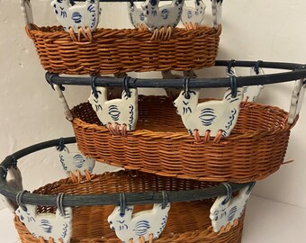 Chicken Wicker Basket - Etsy