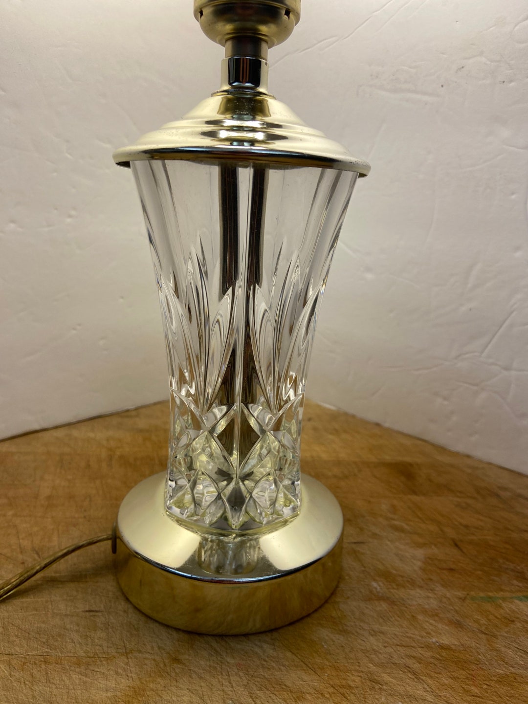 Vintage Crystal Table Lamp Etsy