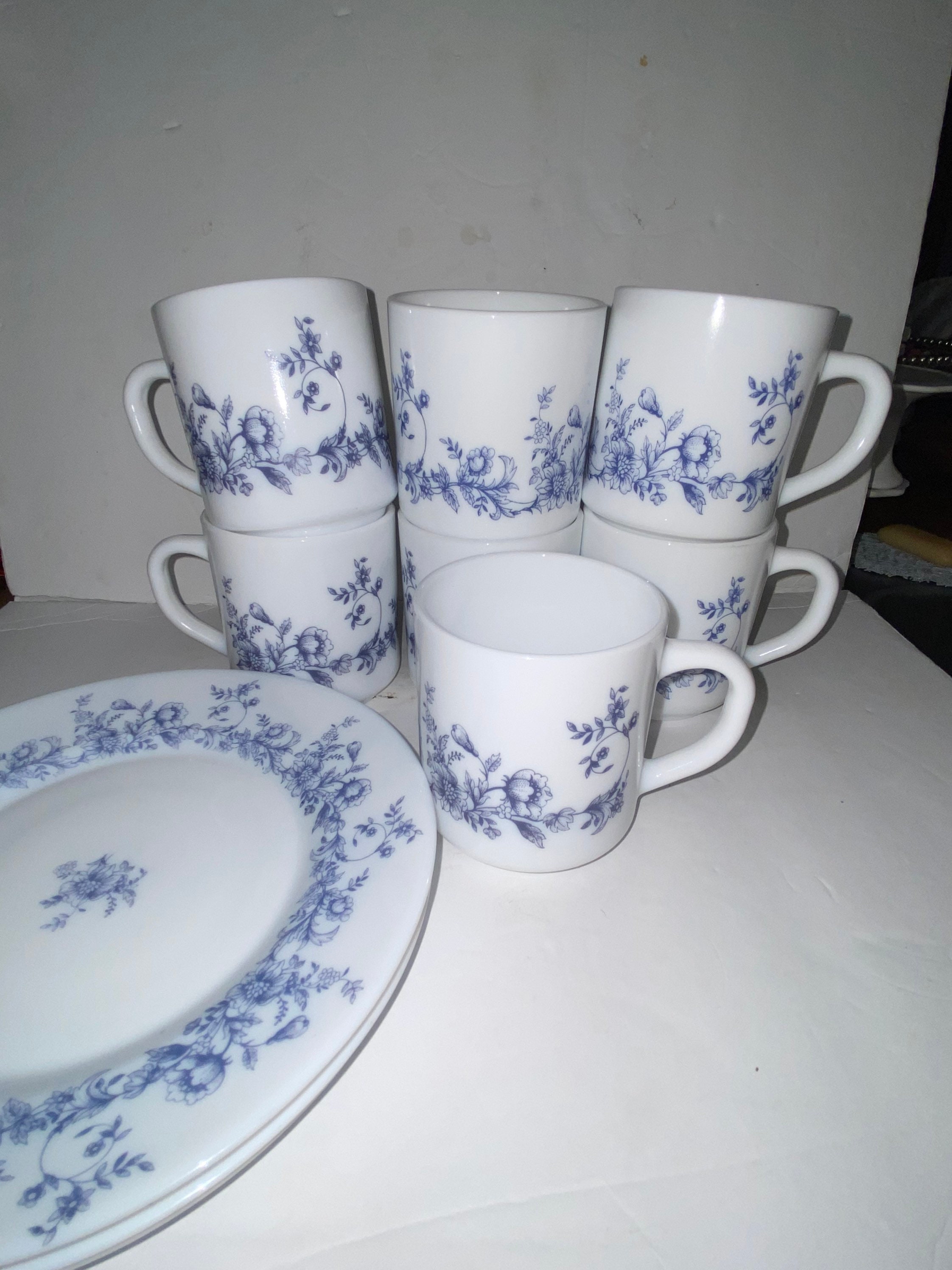 Vintage Arcopal Glenwood Floral Plates and Mugs Etsy