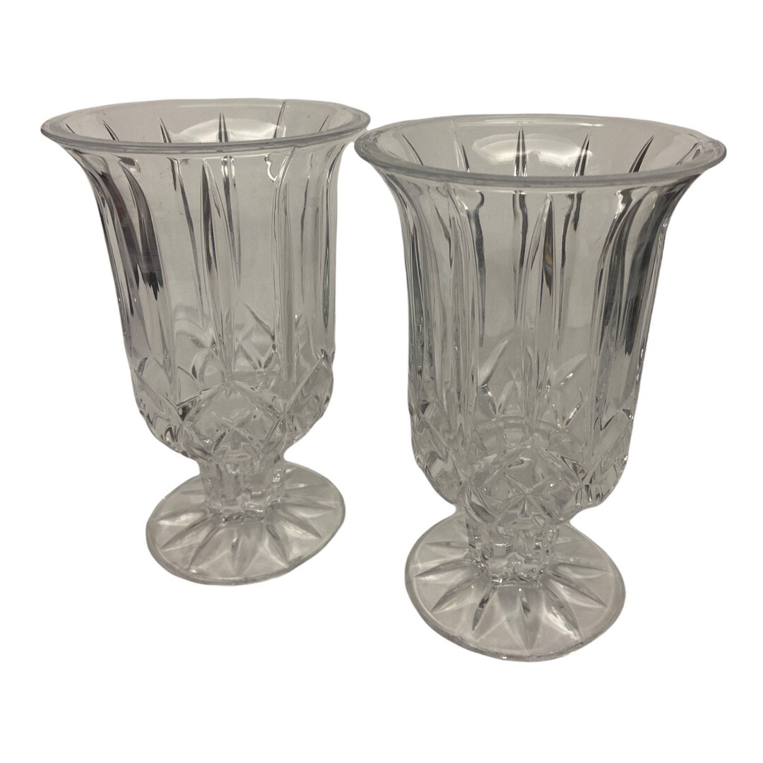 Vintage Crystal Hurricane Candle Holders Etsy