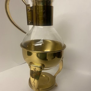 Vintage Brass and Glass Decanter