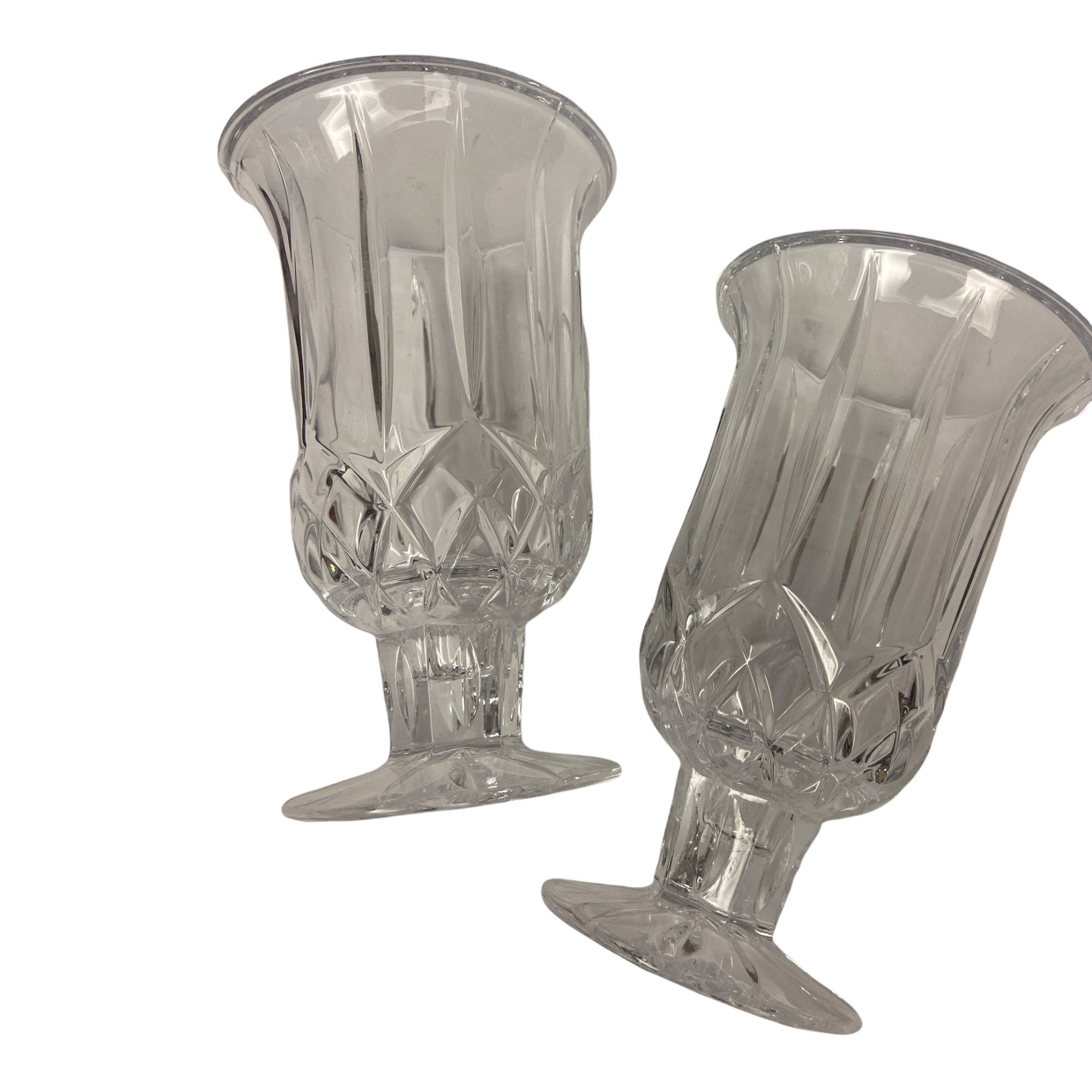 Vintage Crystal Hurricane Candle Holders Etsy