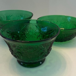 Anchor Hocking Forest Green dessert custard bowls