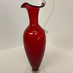 Vintage small red vase / pitcher