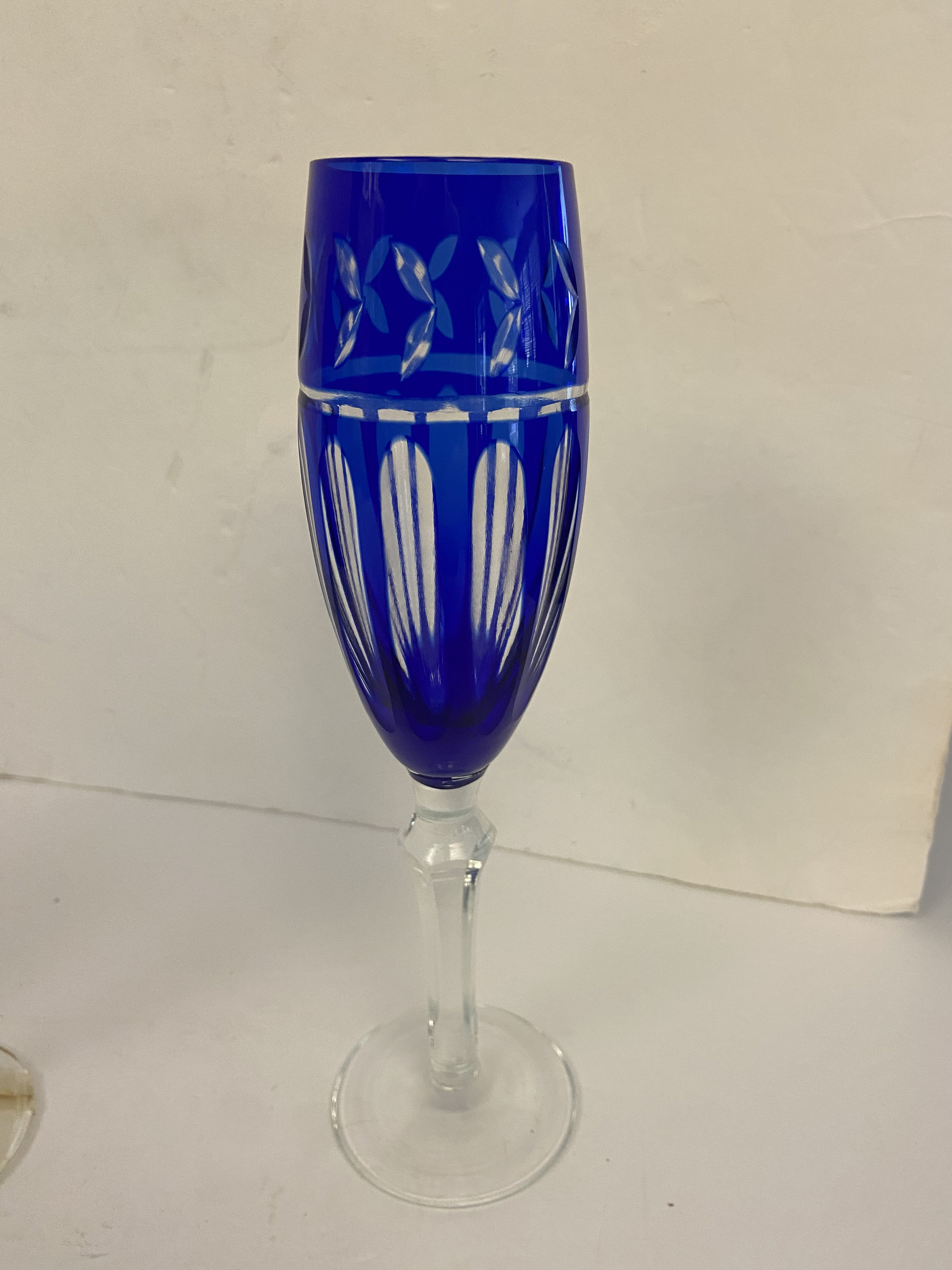 Set of Three Cobalt Blue Champagne Glasses Etsy