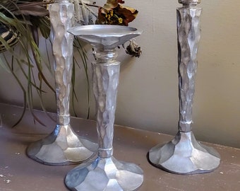 Hammered Metal Candlestick - Etsy