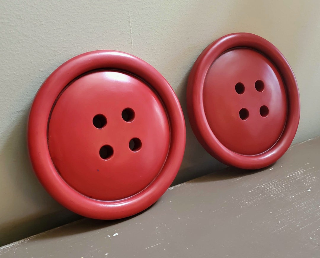 7.75 Button Wall Decor Large Hanging Wood Sewing Room Etsy
