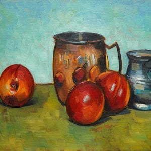 Still Life Painting, Oil painting on panel, Original artwork