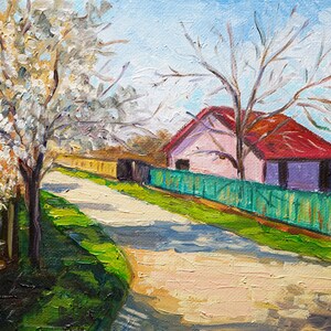 Small Landscape Painting, Plein Air, Oil on Panel, Impressionism