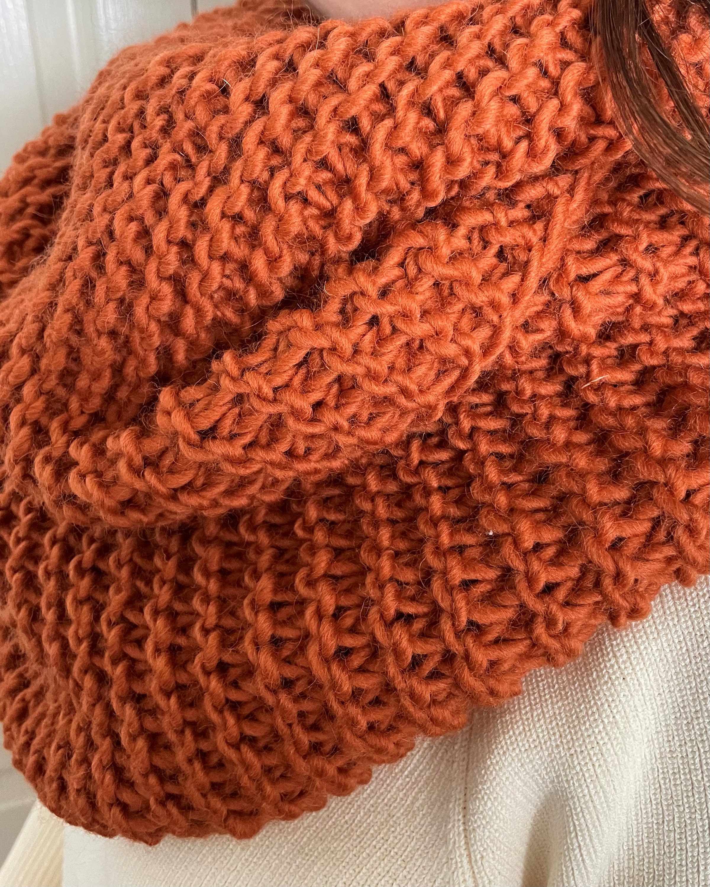 Lovely Chunky Infinity Handmade Scarf Knitted in Yarn Made From 100% ...