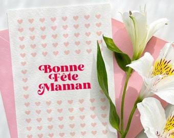 Happy Mother's Day card, pretty first Mother's Day card, new mom card, personalized declaration text love hearts