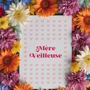 Carte Mère-Veilleuse fête des mères Bonne Fête Maman jolie carte première fête des mères, carte nouvelle maman déclaration texte amour cœurs