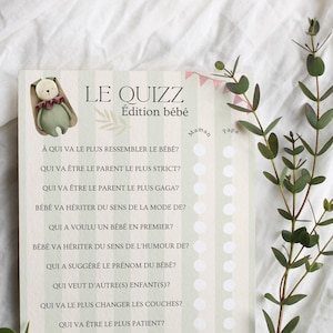 Jeu Papa ou Maman | Jeu Devine qui Maman ou Papa | Devinez | Jeu baby shower | Téléchargement | À télécharger | Carte Quizz Questionnaire |