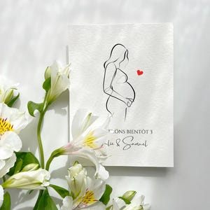 Carte Annonce Grossesse Personnalisée Dessin femme enceinte Surprise Bonne nouvelle bébé famille s’agrandit tu vas devenir tata papi mamie image 7