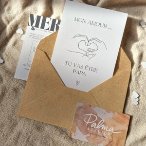 Carte Annonce Tu vas être Papa à Personnaliser Grossesse Paternité Maternité Déclaration Surprise Bonne nouvelle famille mains bébés parents image 9