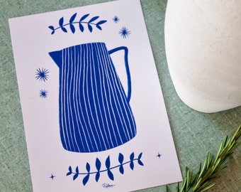 The blue pitcher