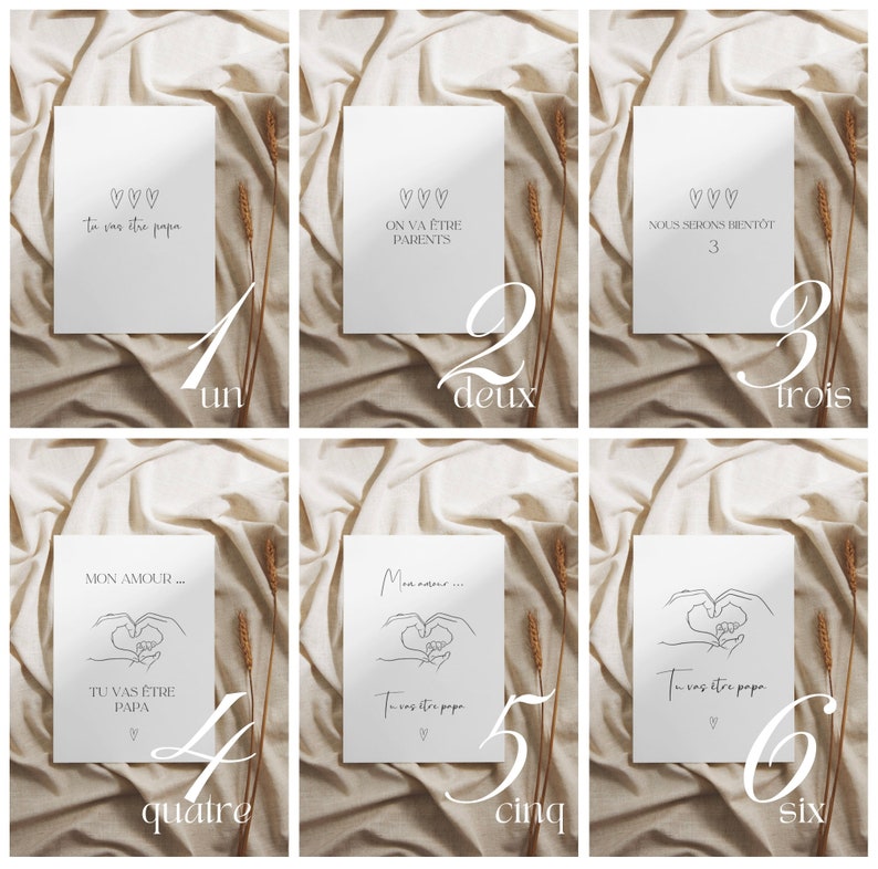 Carte Annonce Tu vas être Papa à Personnaliser Grossesse Paternité Maternité Déclaration Surprise Bonne nouvelle famille mains bébés parents image 3