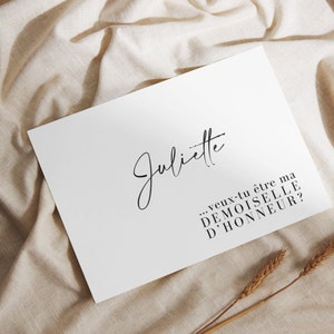 Carte Demoiselle d’honneur Témoin Personnalisée prénom déclaration demande annonce mariage amie amitié fiançailles enveloppe famille image 6
