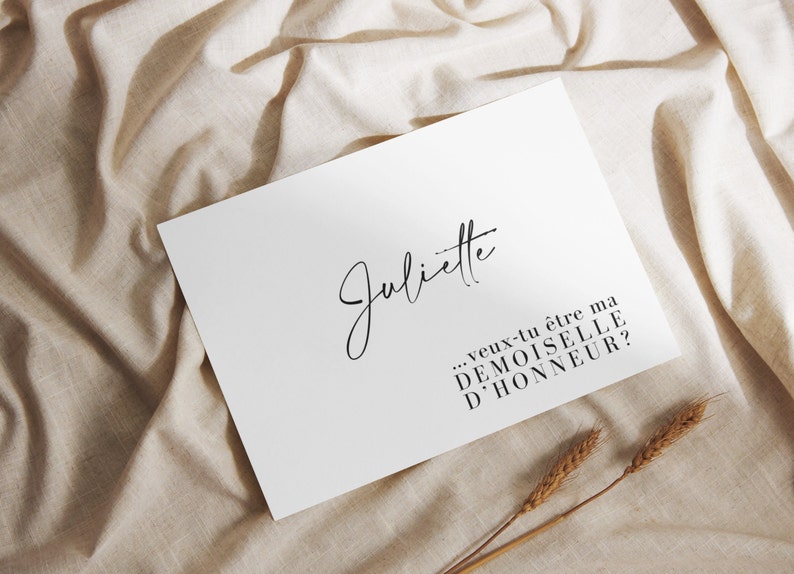 Carte Demoiselle d’honneur Témoin Personnalisée prénom déclaration demande annonce mariage amie amitié fiançailles enveloppe famille image 6