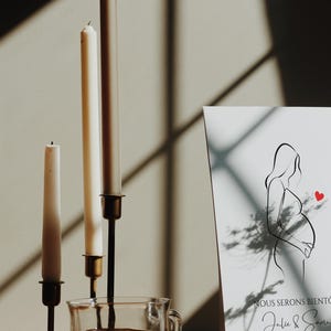 Carte Annonce Grossesse Personnalisée Dessin femme enceinte Surprise Bonne nouvelle bébé famille s’agrandit tu vas devenir tata papi mamie image 4