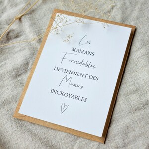Carte Annonce Grossesse Phrase Personnalisée Surprise Bonne nouvelle Tata Tonton Mamie Papi Parrain Papa Maman bébé parents famille 2024 image 2