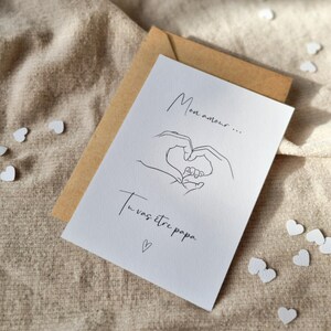 Carte Annonce Tu vas être Papa à Personnaliser Grossesse Paternité Maternité Déclaration Surprise Bonne nouvelle famille mains bébés parents image 7