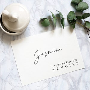 Carte Demoiselle d’honneur Témoin Personnalisée prénom déclaration demande annonce mariage amie amitié fiançailles enveloppe famille image 7