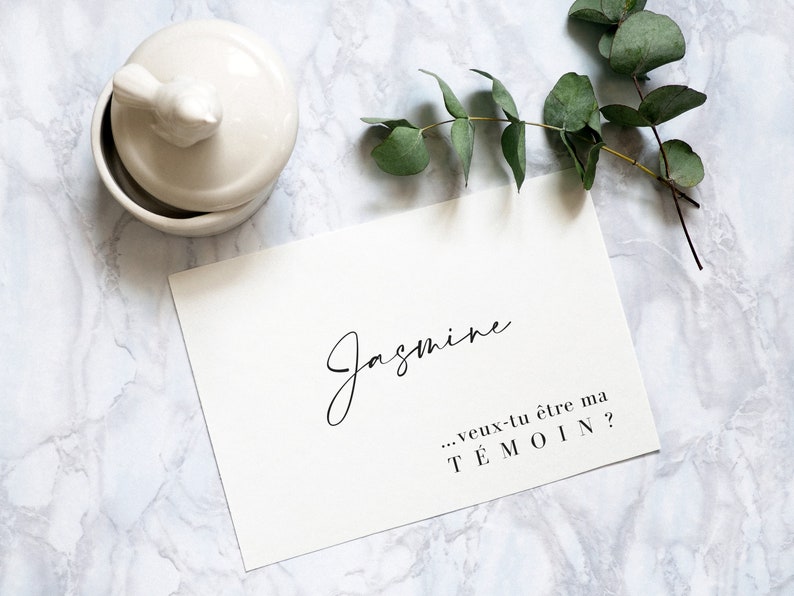 Carte Demoiselle d’honneur Témoin Personnalisée prénom déclaration demande annonce mariage amie amitié fiançailles enveloppe famille image 7