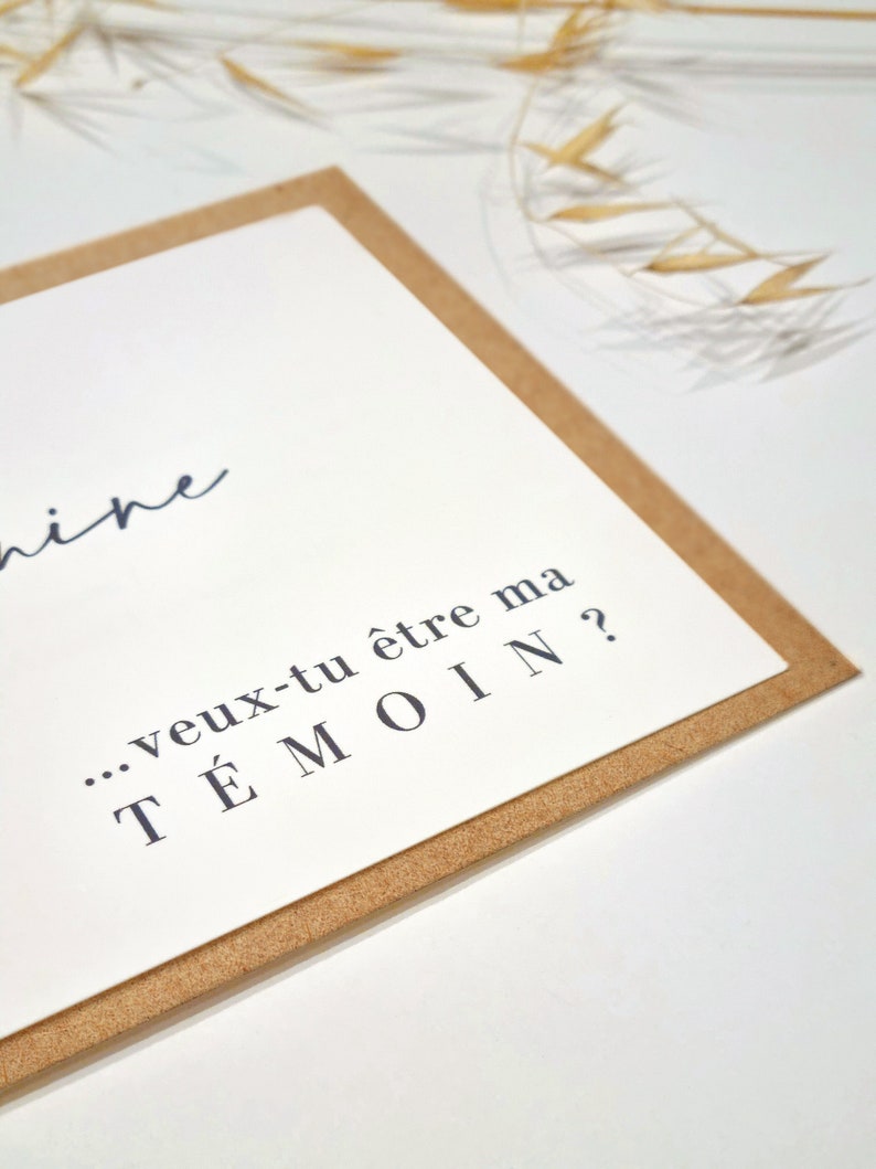 Carte Demoiselle d’honneur Témoin Personnalisée prénom déclaration demande annonce mariage amie amitié fiançailles enveloppe famille image 5