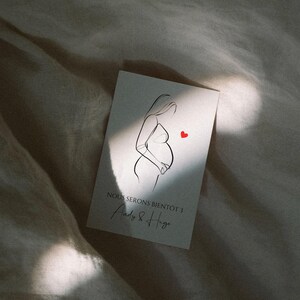 Carte Annonce Grossesse Personnalisée Dessin femme enceinte Surprise Bonne nouvelle bébé famille s’agrandit tu vas devenir tata papi mamie image 5