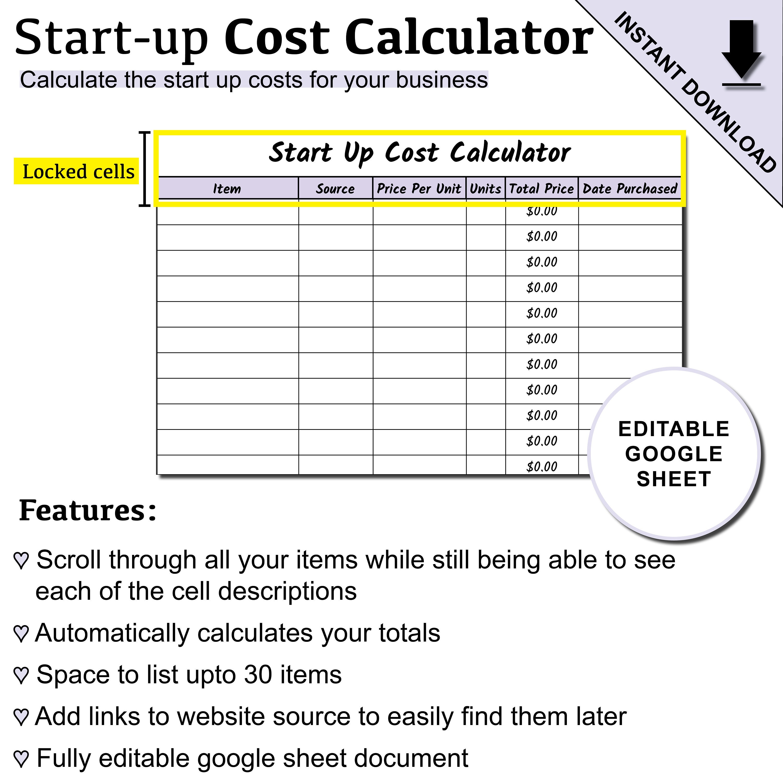 Calculate Your Business Start Up Costs: Startup Costs Calculator – BNWQFS