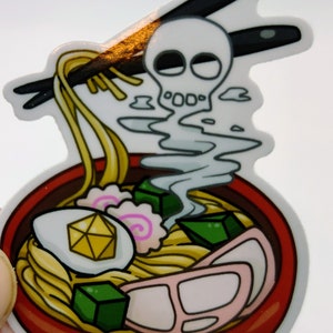 DND Ramen sticker, gaming sticker, DND sticker, soup sticker