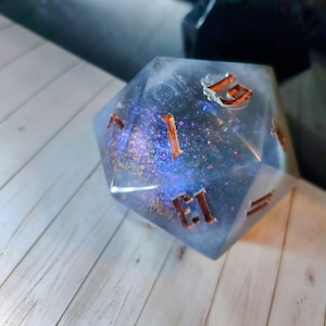 Space Journey, 80 mm chonk d20. Megachonk d20, large dice, jumbo d20, DND dice, ttrpg supplies, Christmas gift for son