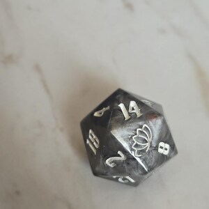 Imbue, D20, sharp edge die, handmade dice, large d20, oversized d20, DND dice, birthday gift for daughter, ttrpg